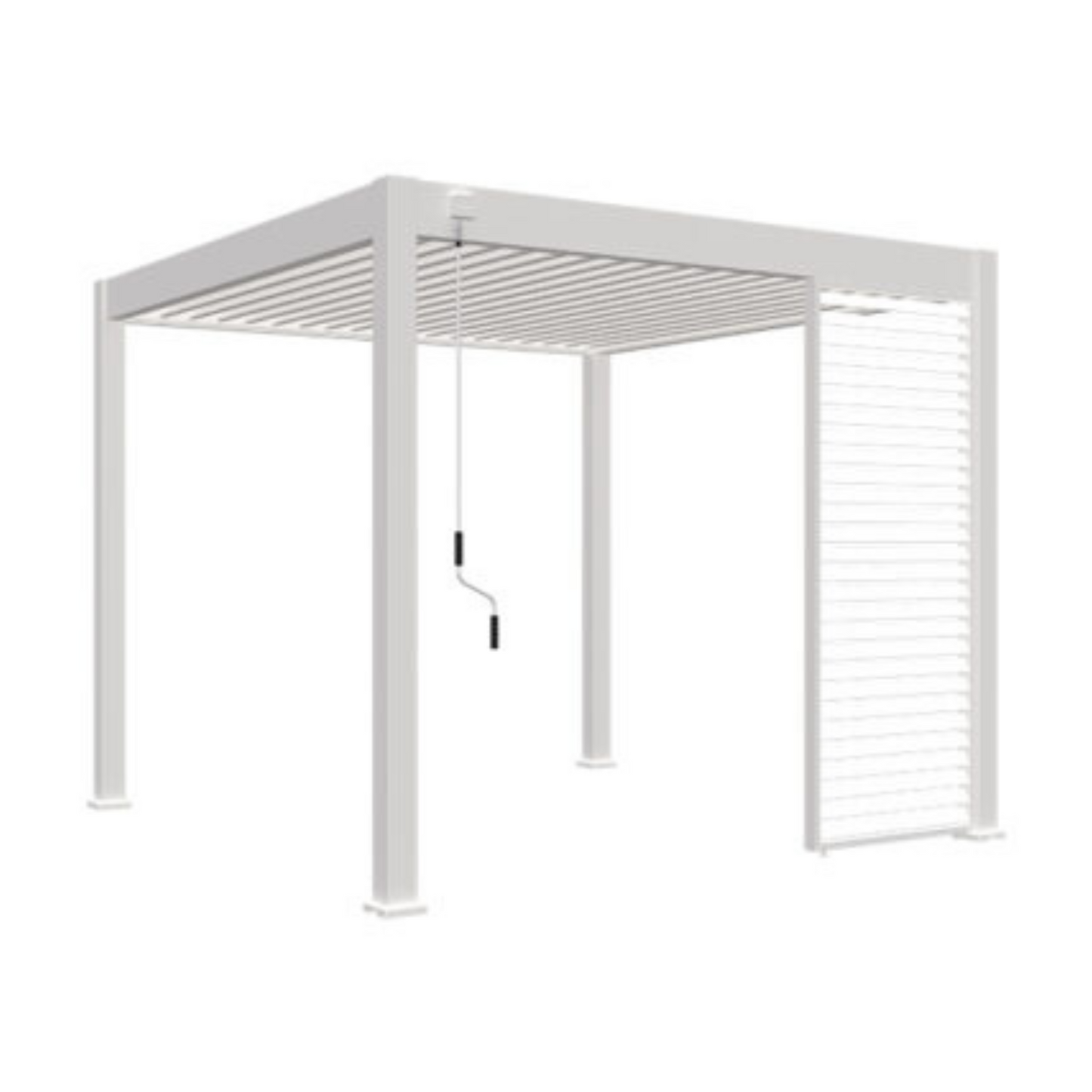 Louvre Paneel voor overkapping horizontaal wit 1 meter