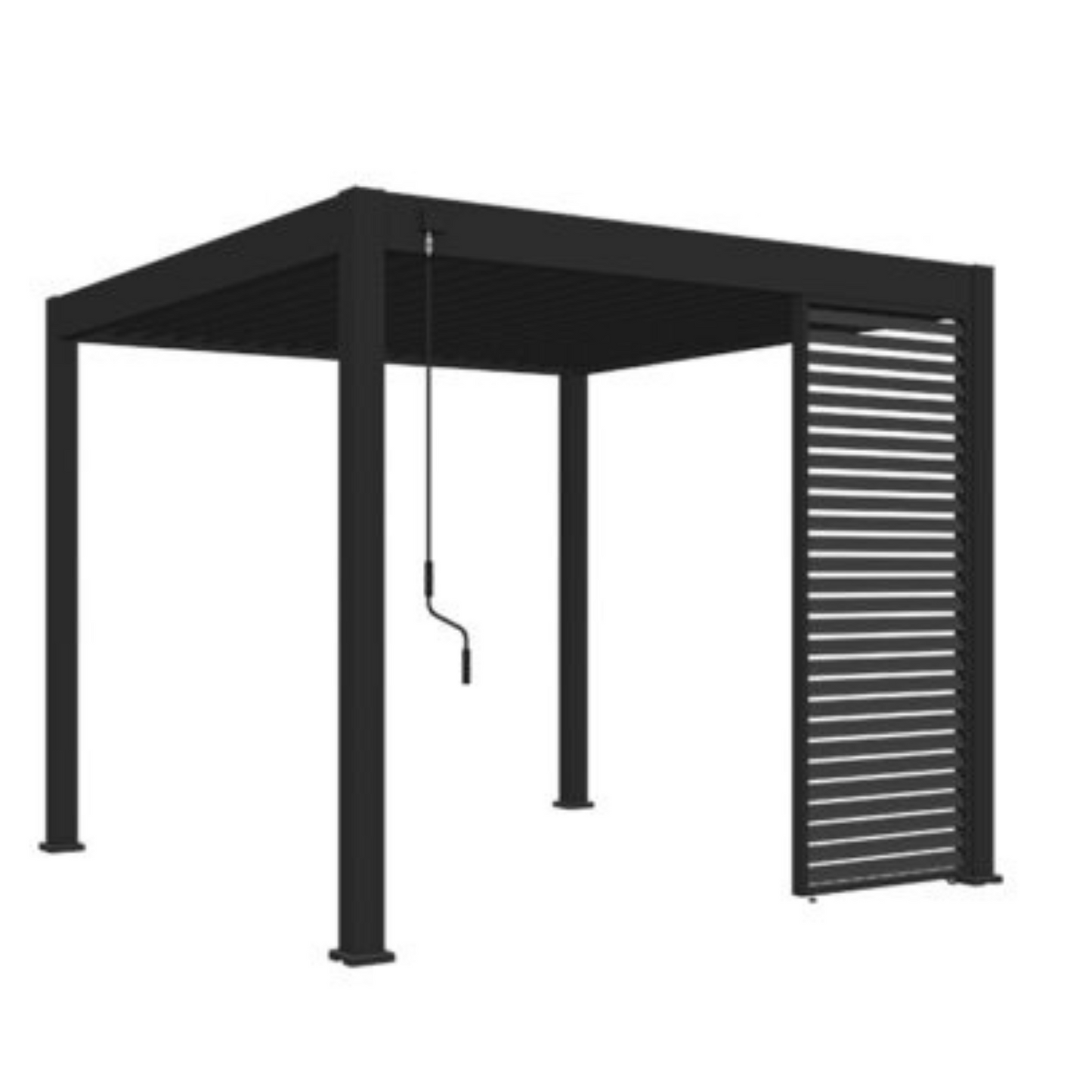 Louvre Paneel voor overkapping horizontaal antraciet 1 meter