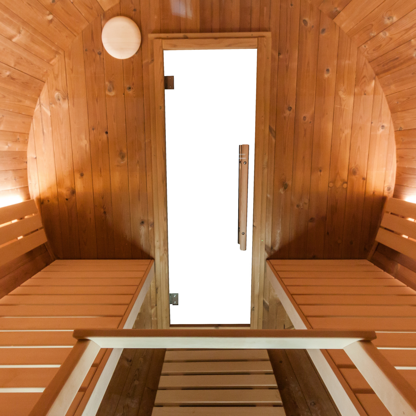 Barrel sauna - Thermo hout -Achterkant in half glas - Verschillende formaten