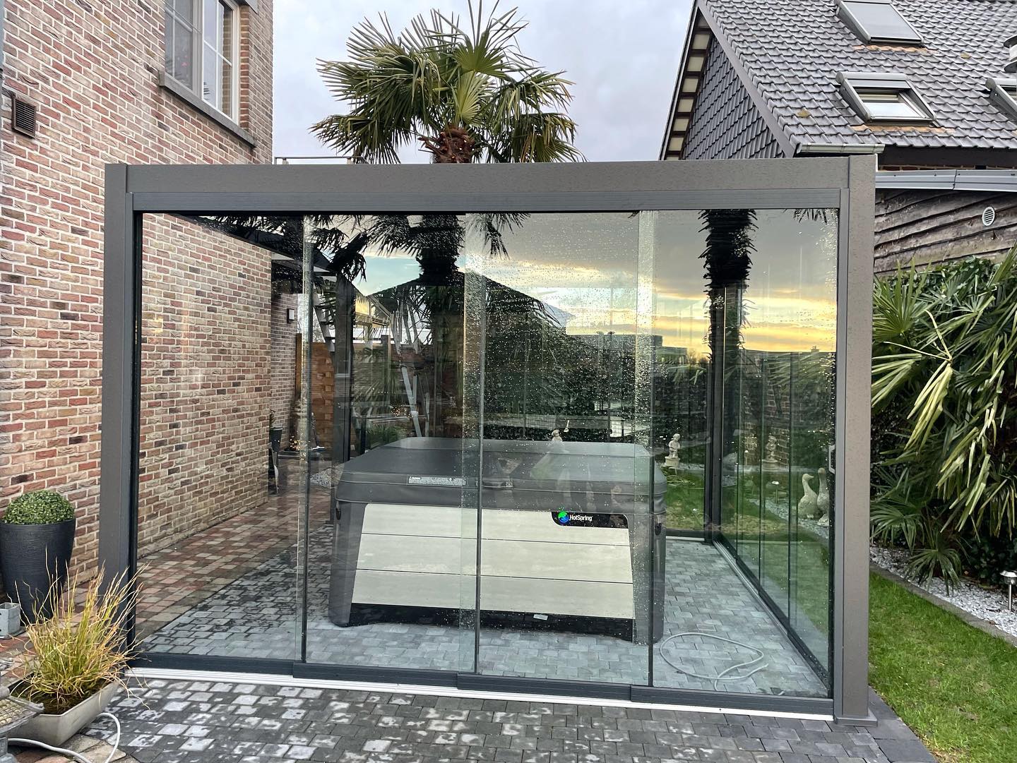 Glazen schuifwanden - Helder glas - 360 cm