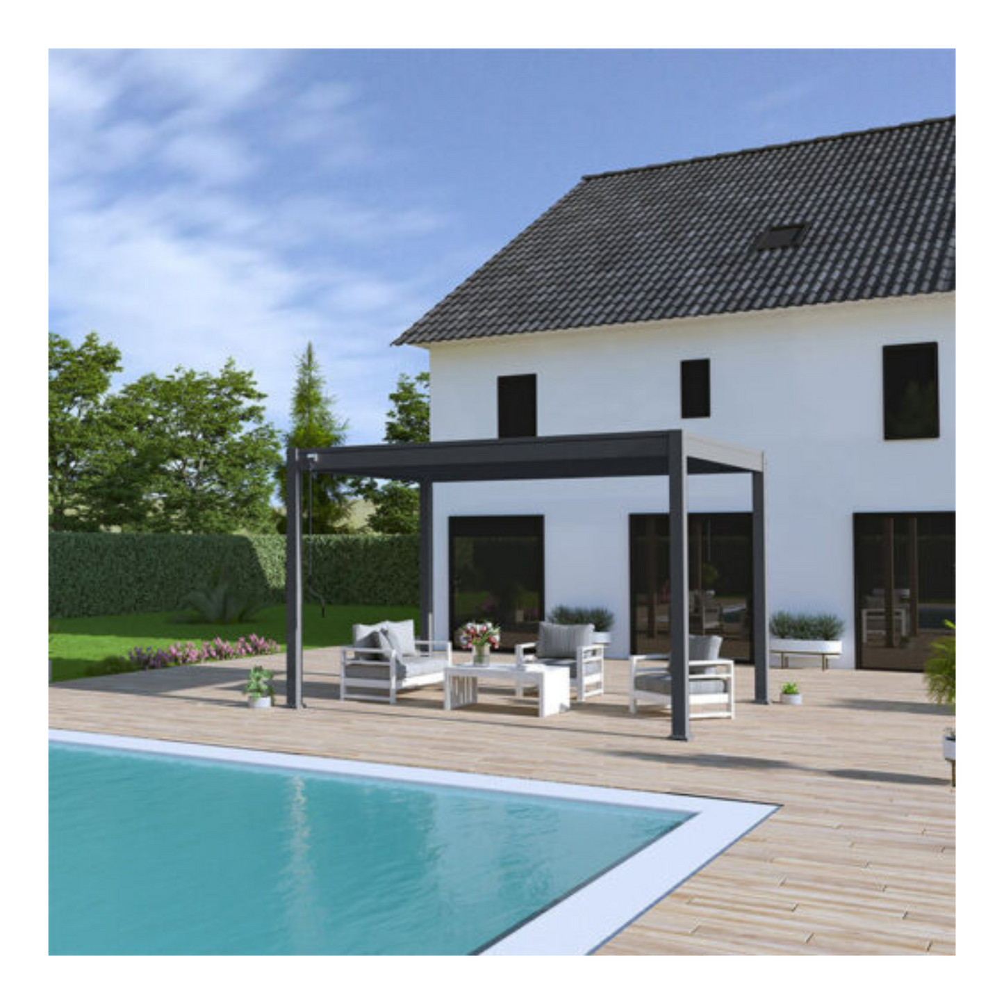 Orion overkapping – 3 x 4 meter – wit