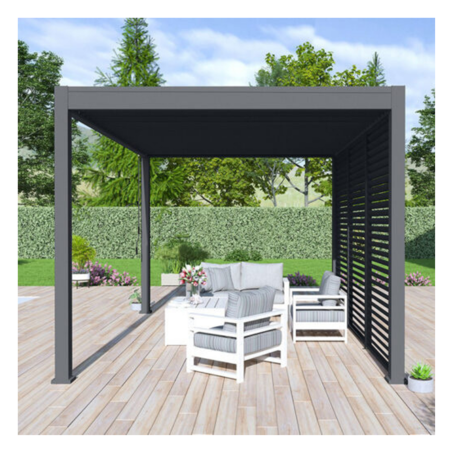 Orion overkapping – 3 x 4 meter – antraciet