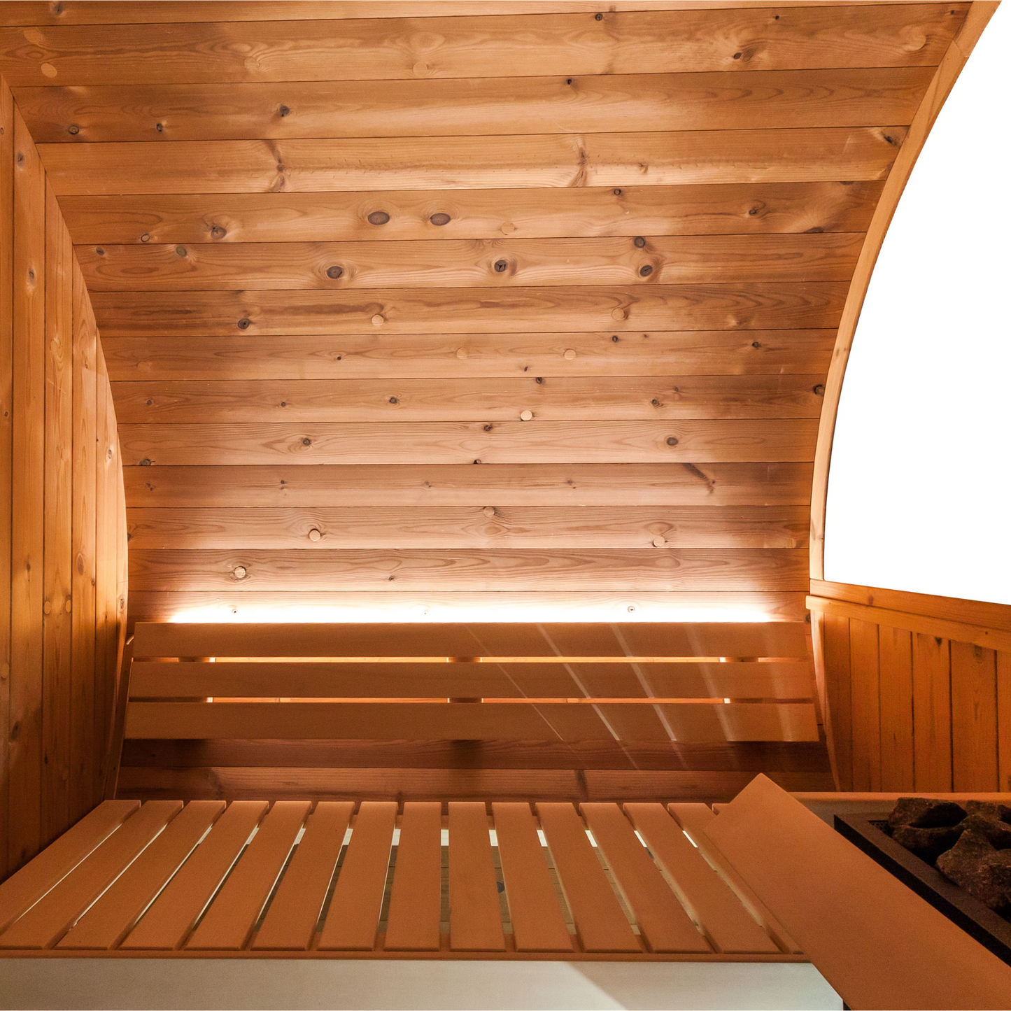 Barrel sauna - Thermo hout -Achterkant in half glas - Verschillende formaten