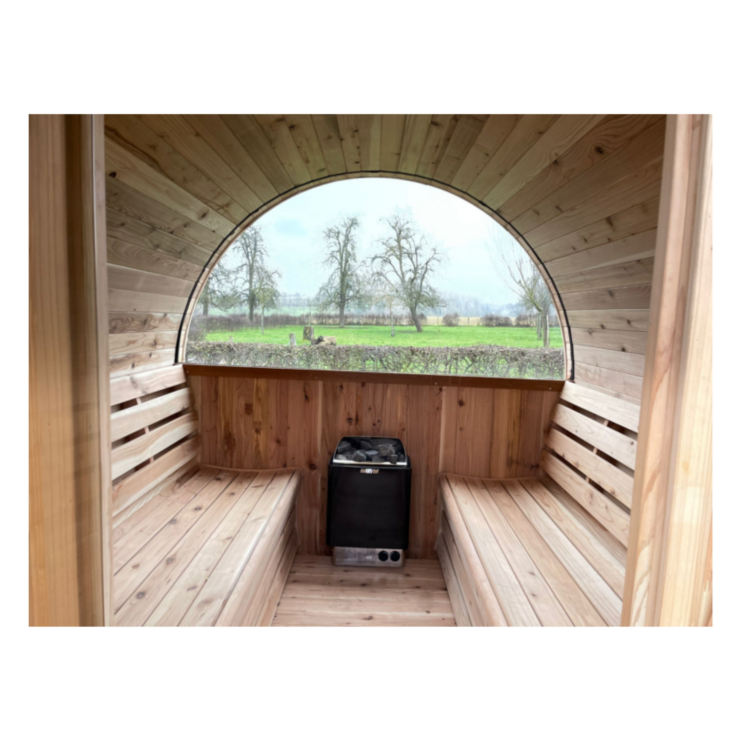Barrel sauna - Ceder hout - halfglas - Verschillende formaten