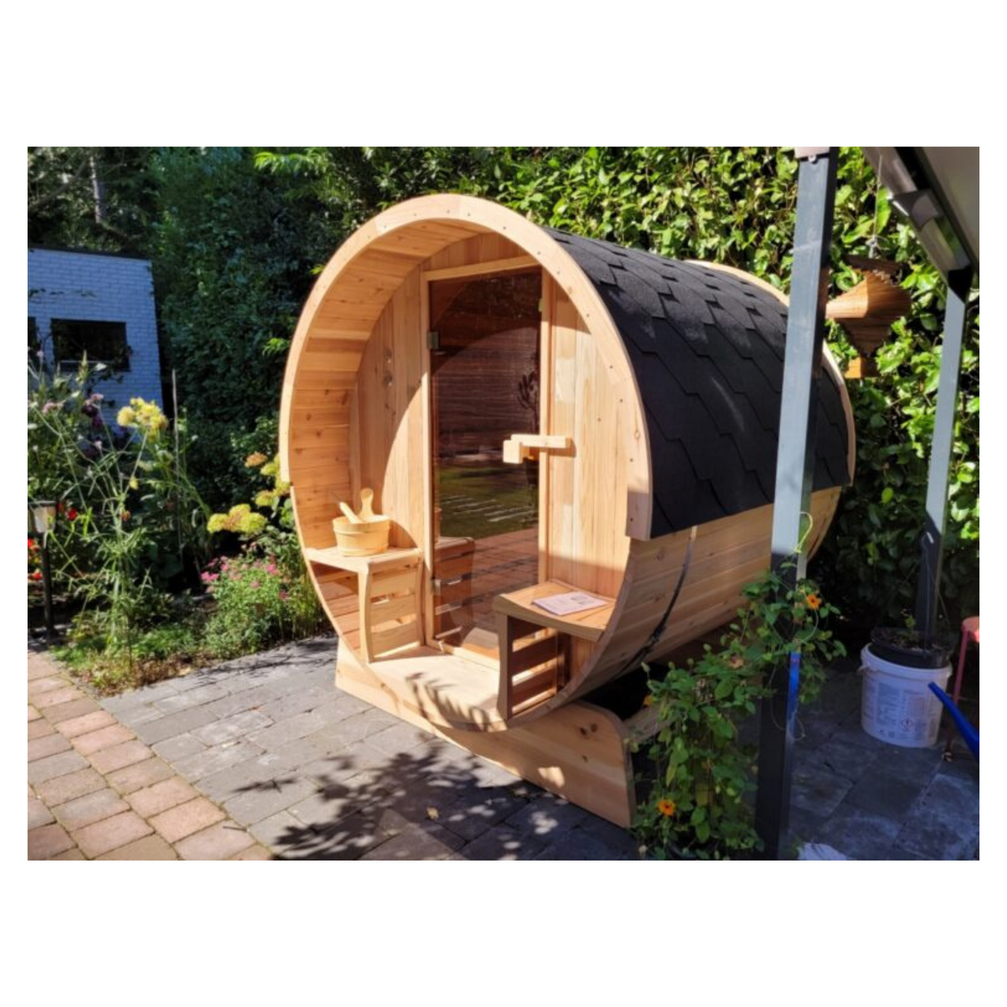 Barrel sauna - Ceder hout - halfglas - Verschillende formaten