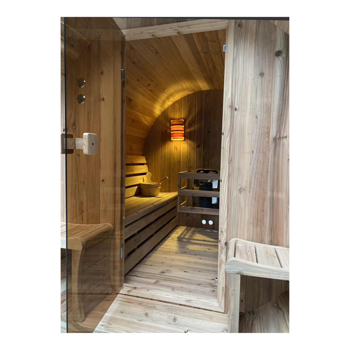 Barrel sauna - Ceder hout - Gesloten achterkant - Verschillende formaten