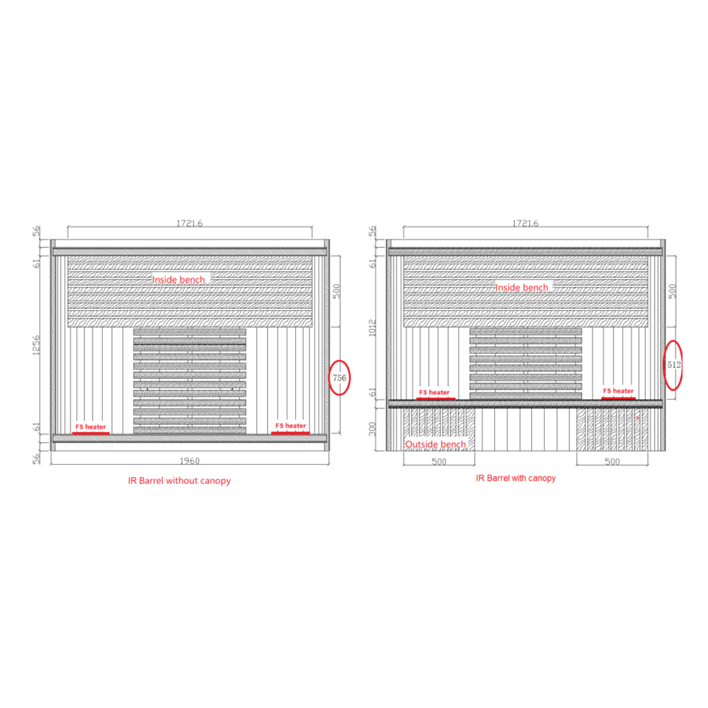 infrarood sauna - Barrel sauna Knotty