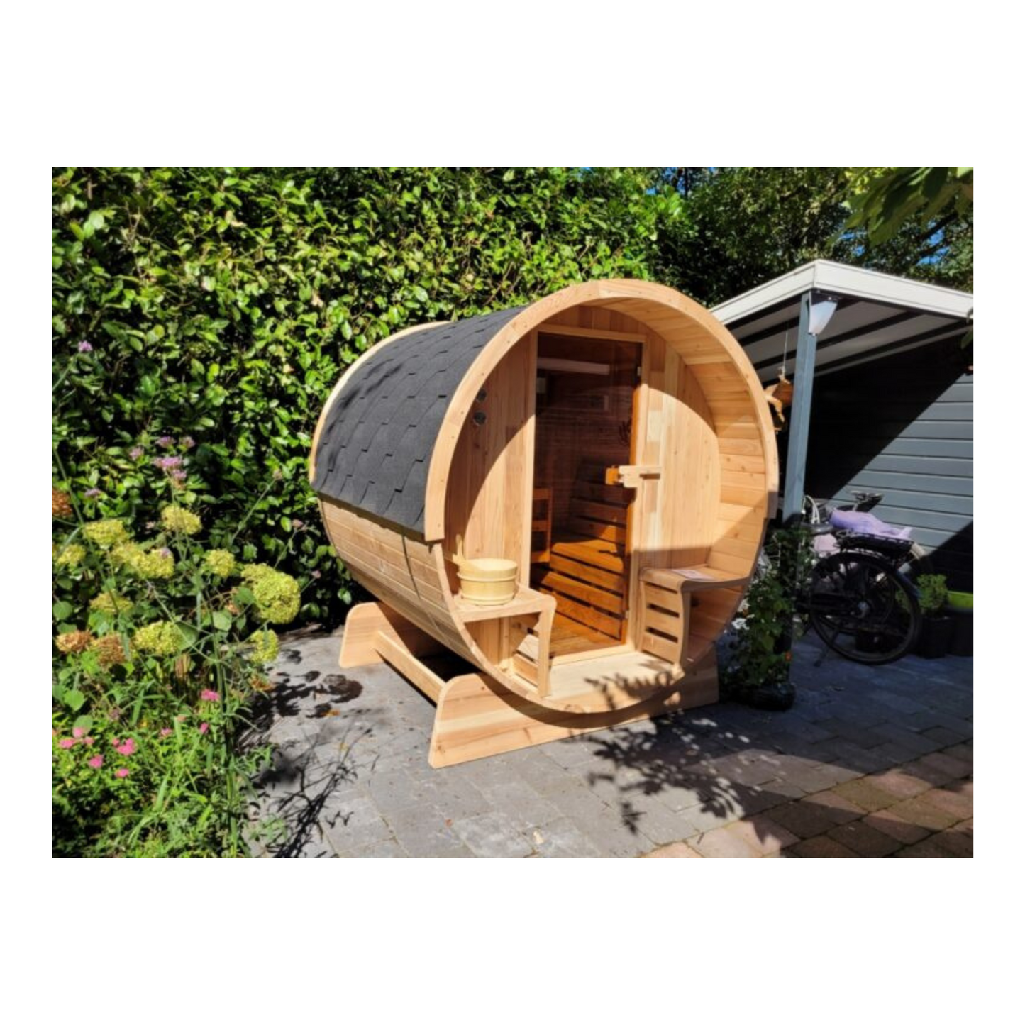 Barrel sauna - Ceder hout - halfglas - Verschillende formaten