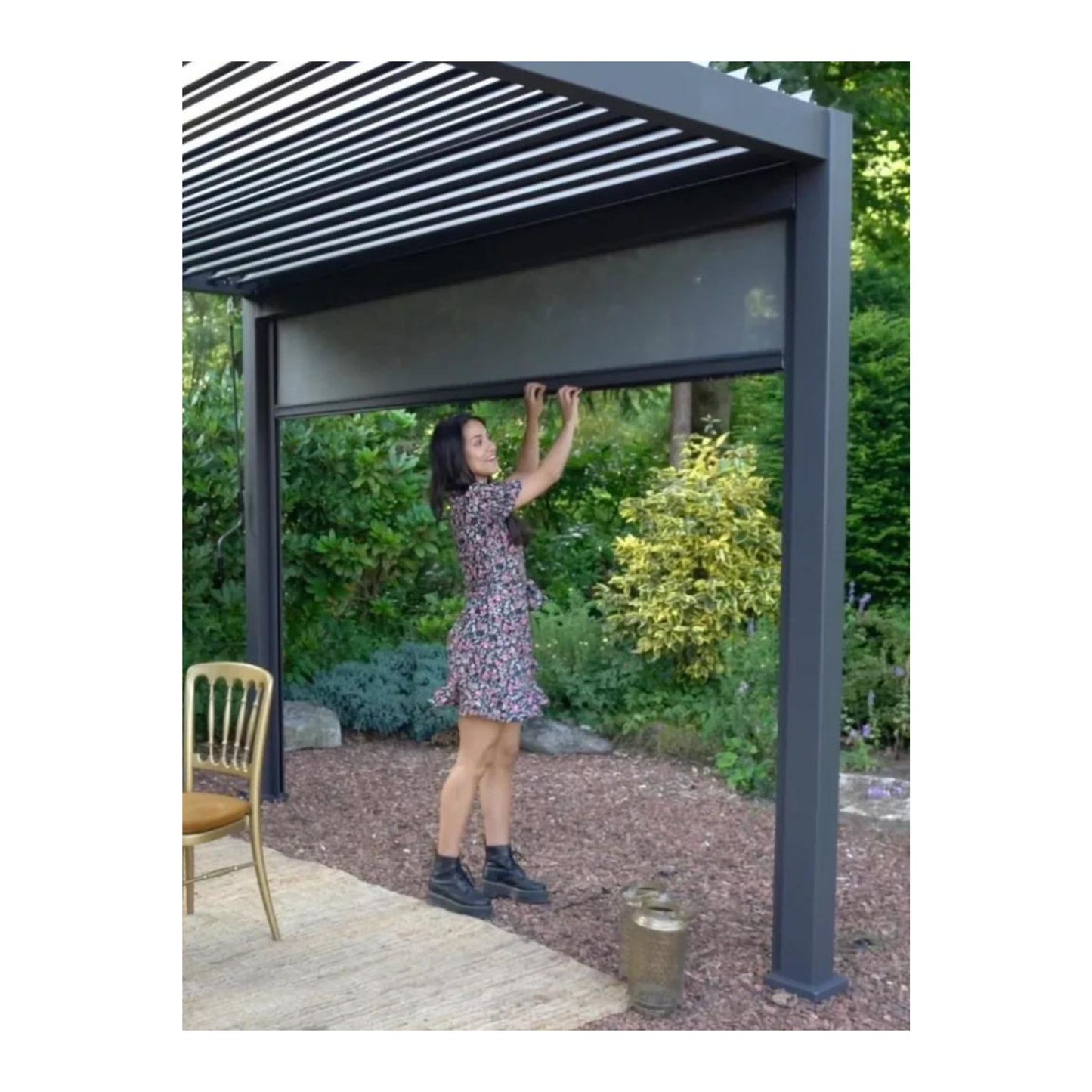 Screens - Pull down zijscherm antraciet- 300cm- Mirador