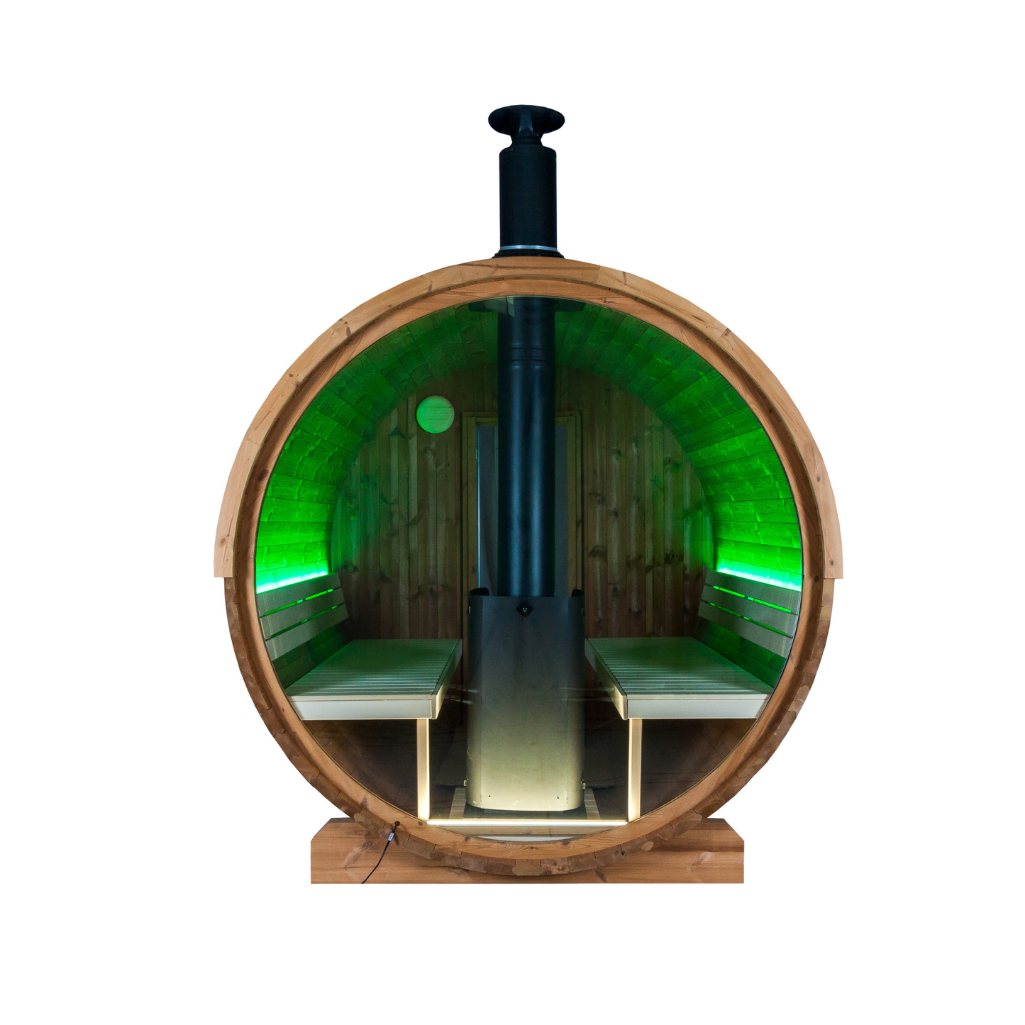 Barrel sauna -  Thermo hout -Achterkant in volledig glas - met portaal