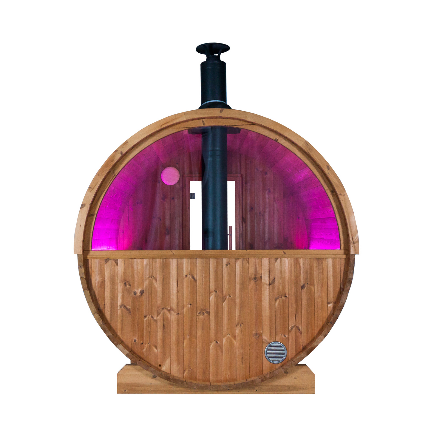 Barrel sauna -  Thermo hout -Achterkant in half glas - Verschillende formaten