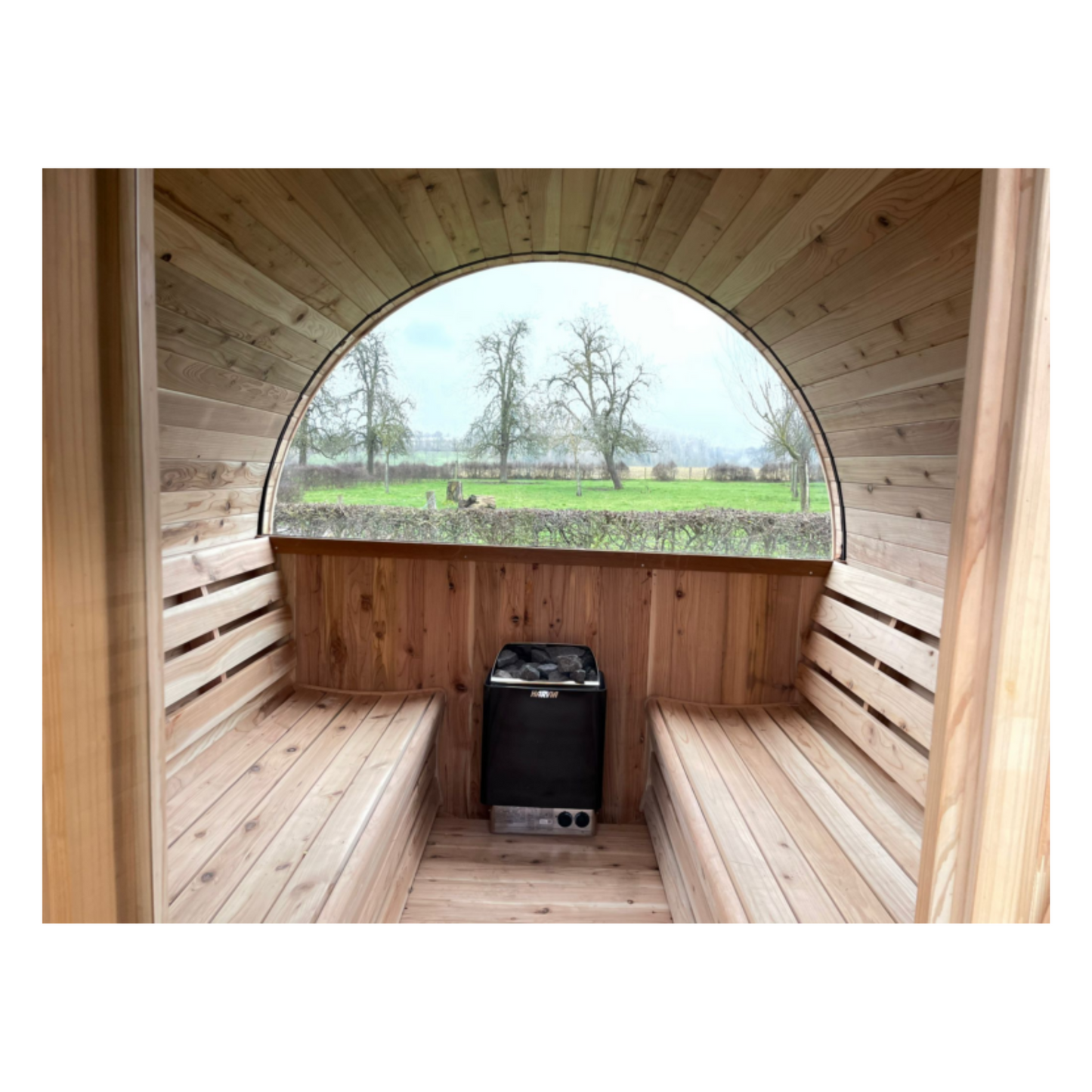 Barrel sauna -  Ceder hout - halfglas - Verschillende formaten