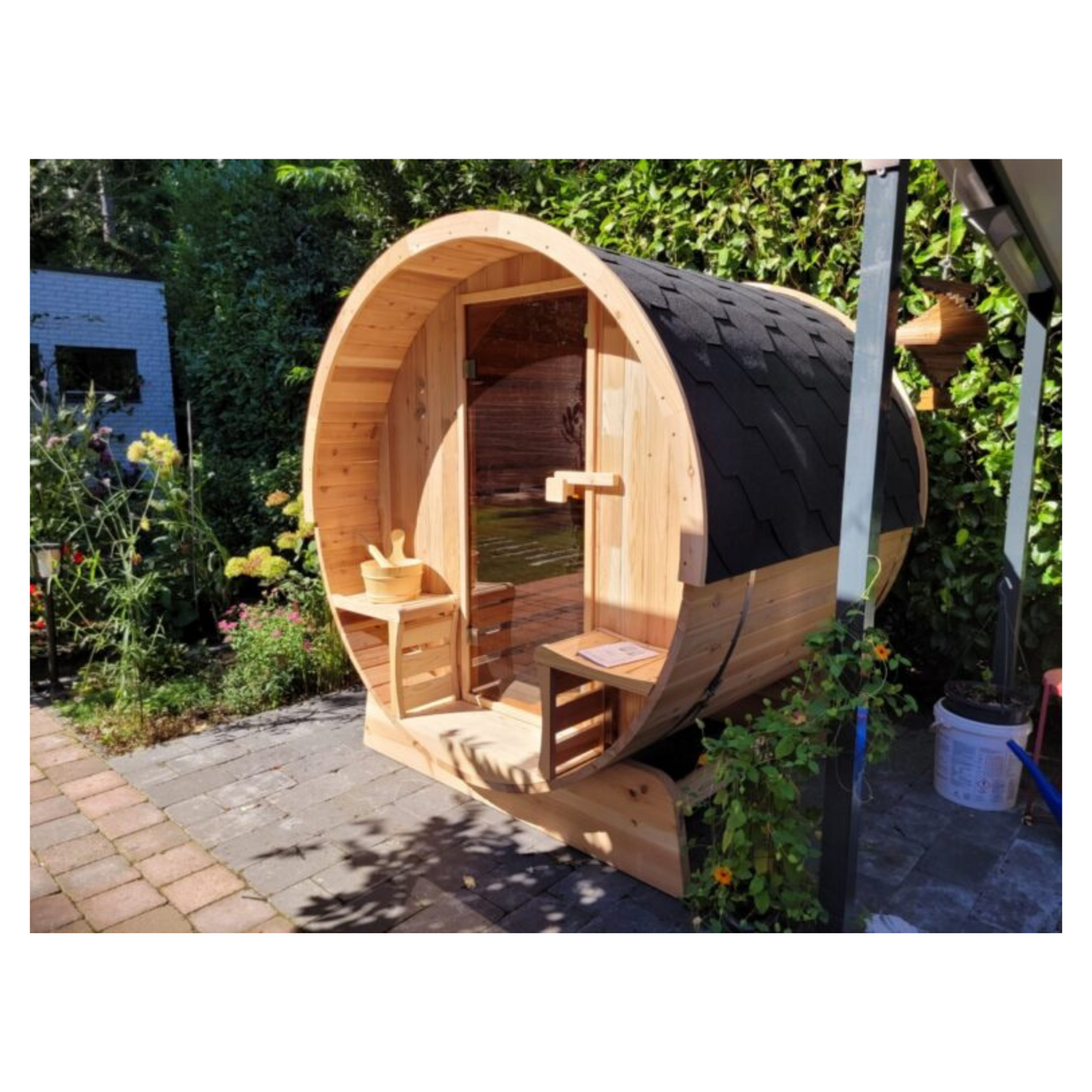 Barrel sauna -  Ceder hout - halfglas - Verschillende formaten