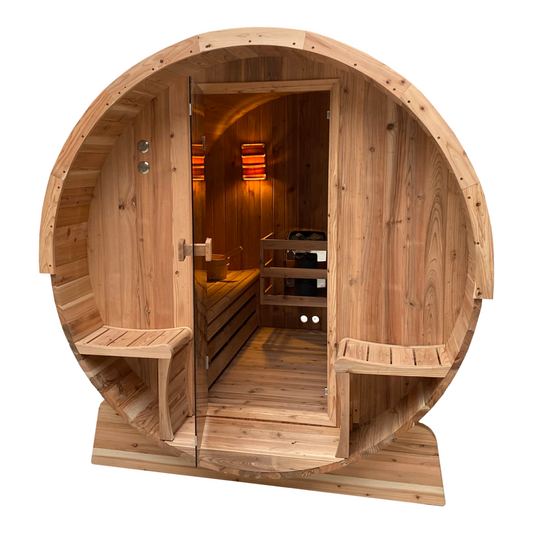 Barrel sauna -  Ceder hout - Gesloten achterkant - Verschillende formaten